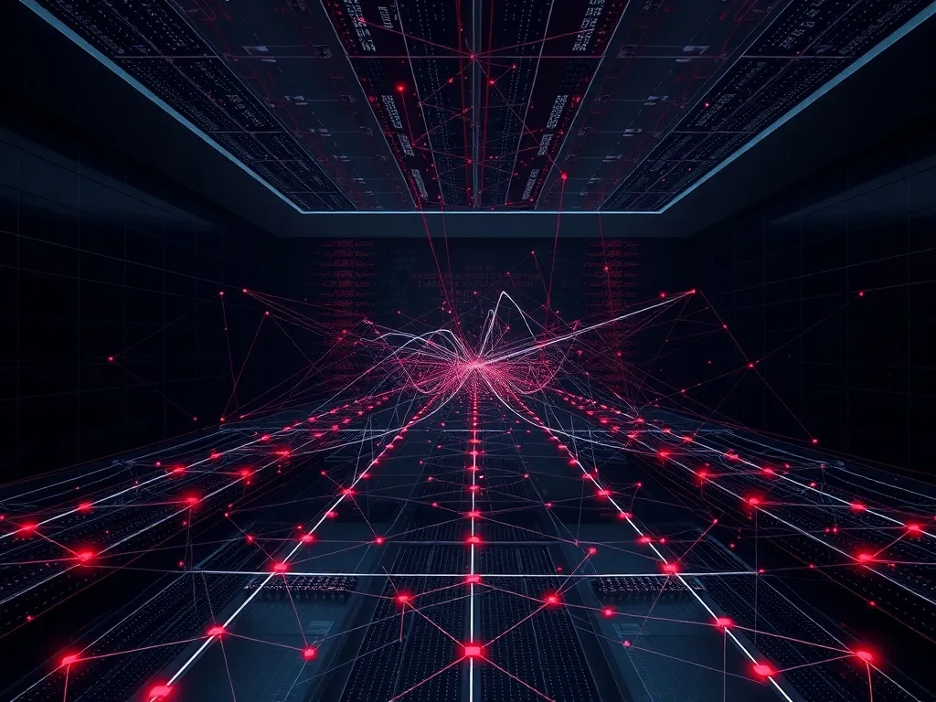 A futuristic, high-tech digital data map showing interconnec