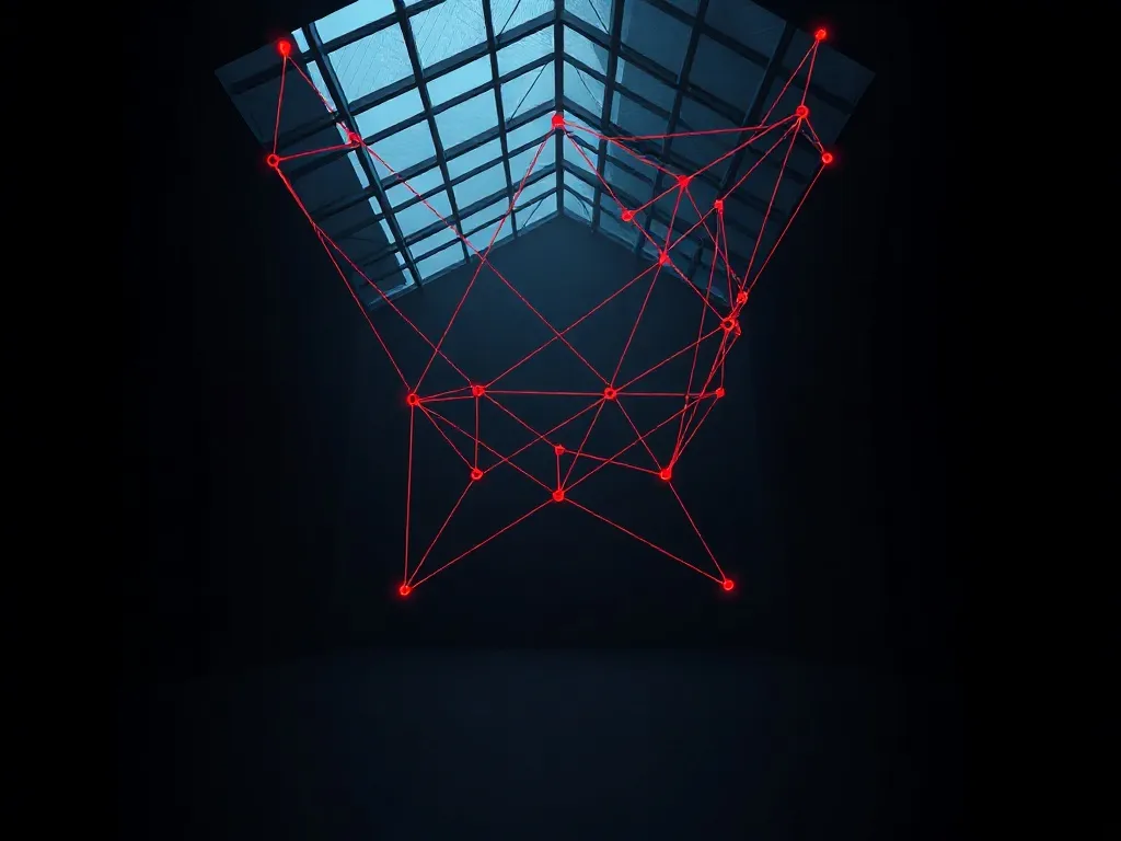 Minimalist architectural diagram showing interconnected node